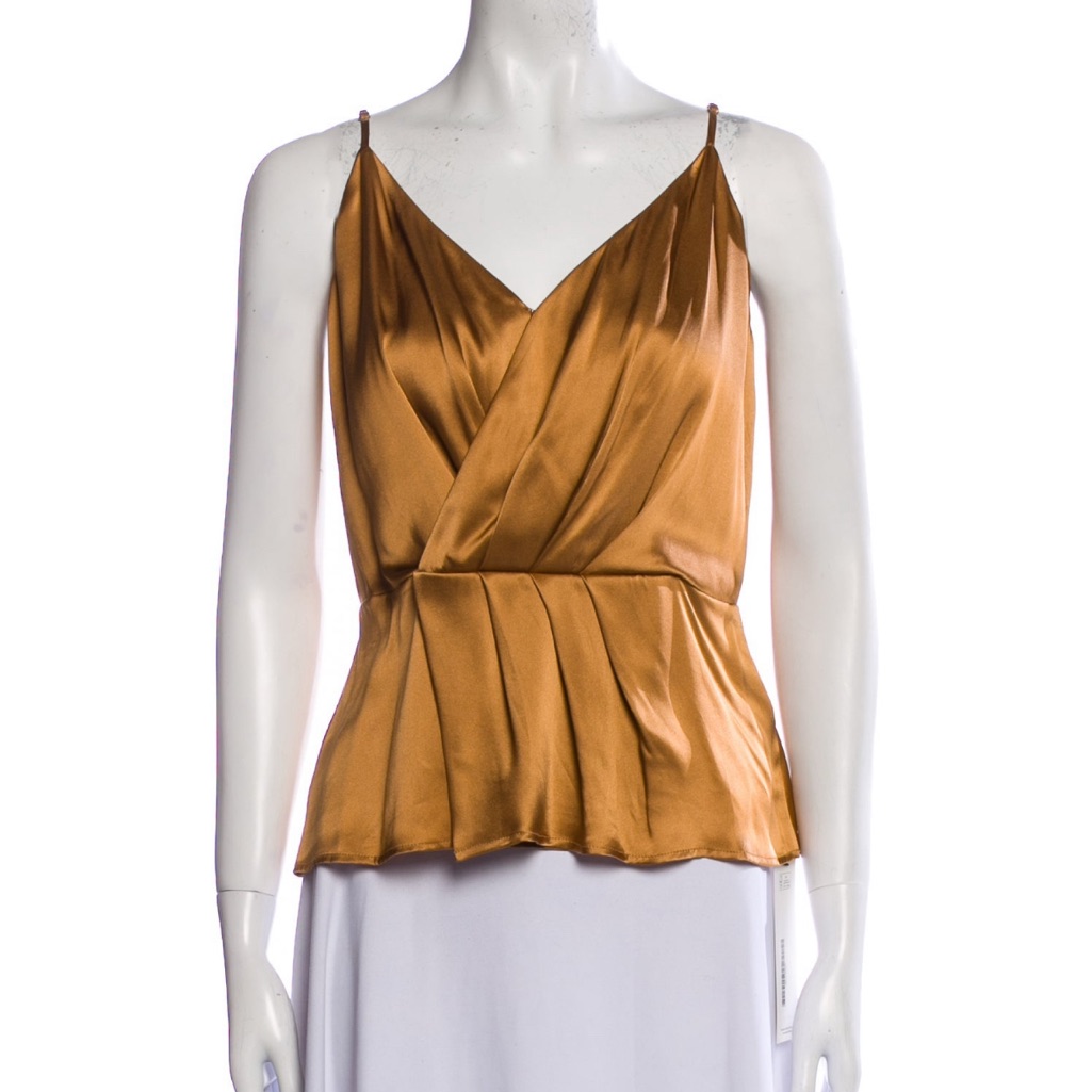 L’agence Women's Satin Wrap Top - Bronze